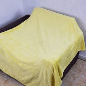 YELLOW SOFT FLUFFY FAUX BLANKET