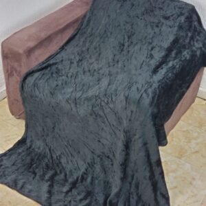 BLACK SOFT FLUFFY FAUX BLANKET