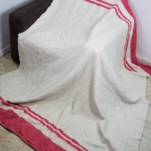 CREAM & PINK SOFT WOOL BLANKET
