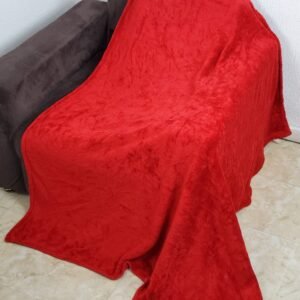 RED FLUFFY FAUX BLANKET