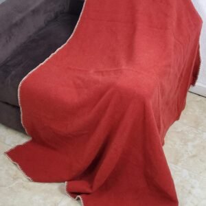 RED SOFT WOOL THROW BLANKET
